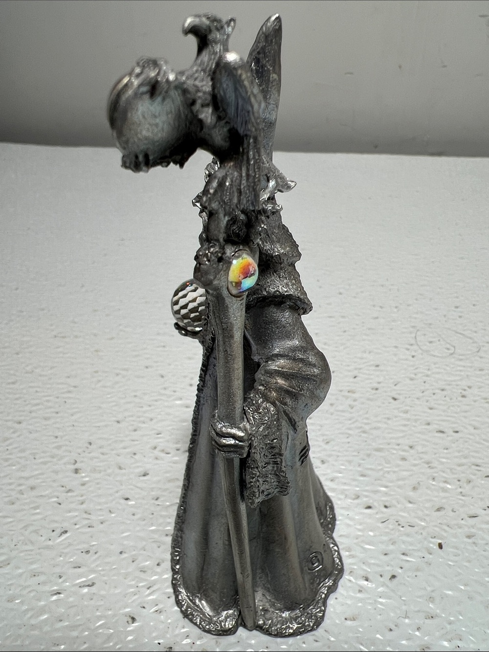 Perth Pewter Wizard Figurine 1990 by Ray Lamb Rare 3 Crystals - Picture 7 of 9